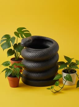 Snake Planter Pot Unique Coiled Serpent Plant Holder Indoor Decor 3d model