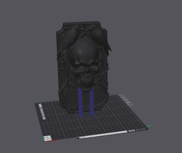 Gothic Raven Skull Door Plaque 3d model
