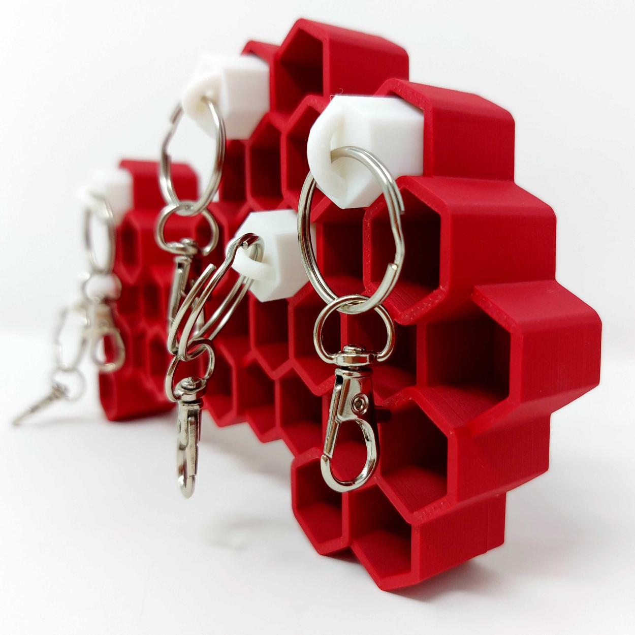 Wall-Mounted Honeycomb Key Organizer with Stylish Keychain Elegance 3d model
