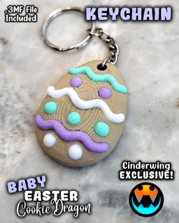 Baby Easter Egg Cookie Dragon 3d model