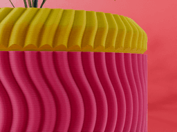 Yuki Planter Pot, Scalloped Sine | Small, Medium, Large | Self Watering and Drip Tray 3d model