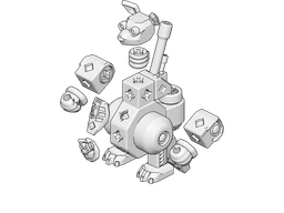 PrintABlok Kangaroo Articulated Robot Construction Toy 3d model