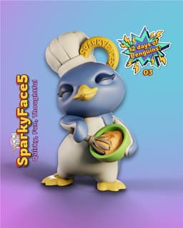 Penguin Baking 3 of 12 Ornament 3d model