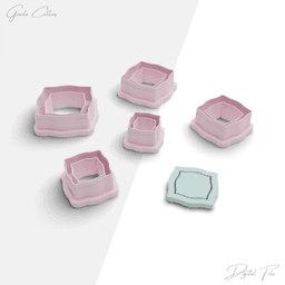 Vintage Frames Polymer Clay Cutter Package, 5 Models, 2 Cutter Version, 5 Sizes Included, No: 958 3d model