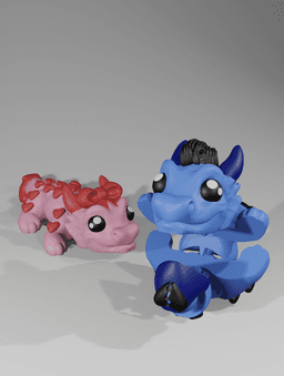 Heartbreaker, Baby Love Dragon - Articulated Dragon Snap-Flex Fidget (Medium Tightness Joints) 3d model