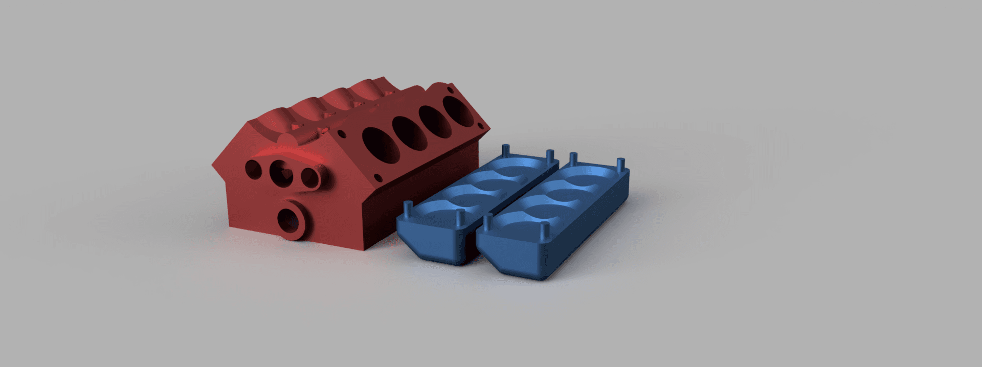 V8 Engine And Heads 3d model