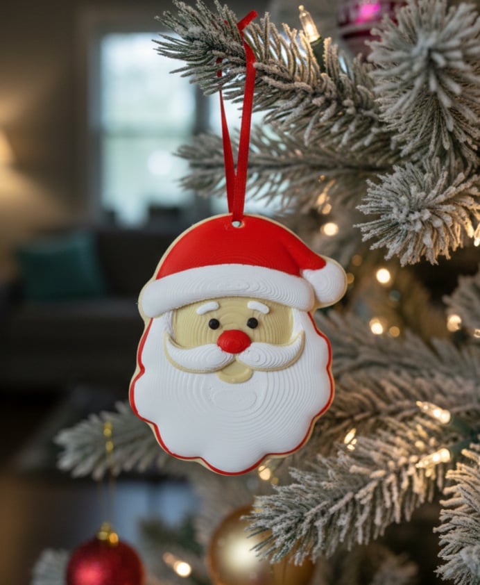 Santa Cookie Christmas Tree Ornament 3d model
