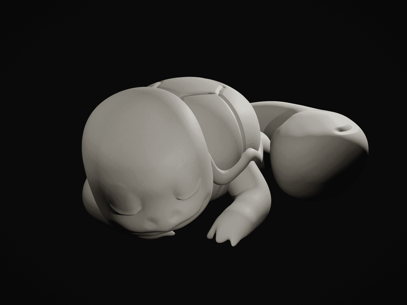 Sleepy Squirtle 3d model