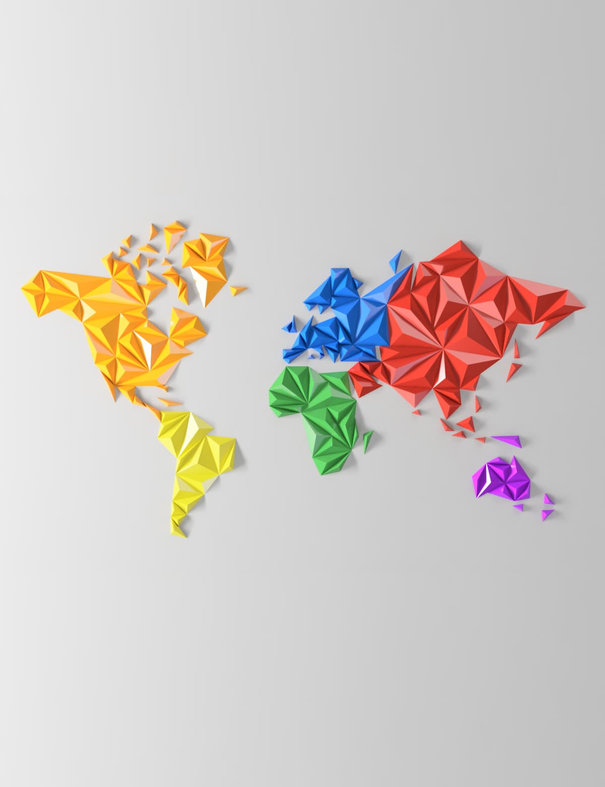 Geometric world map 3d model