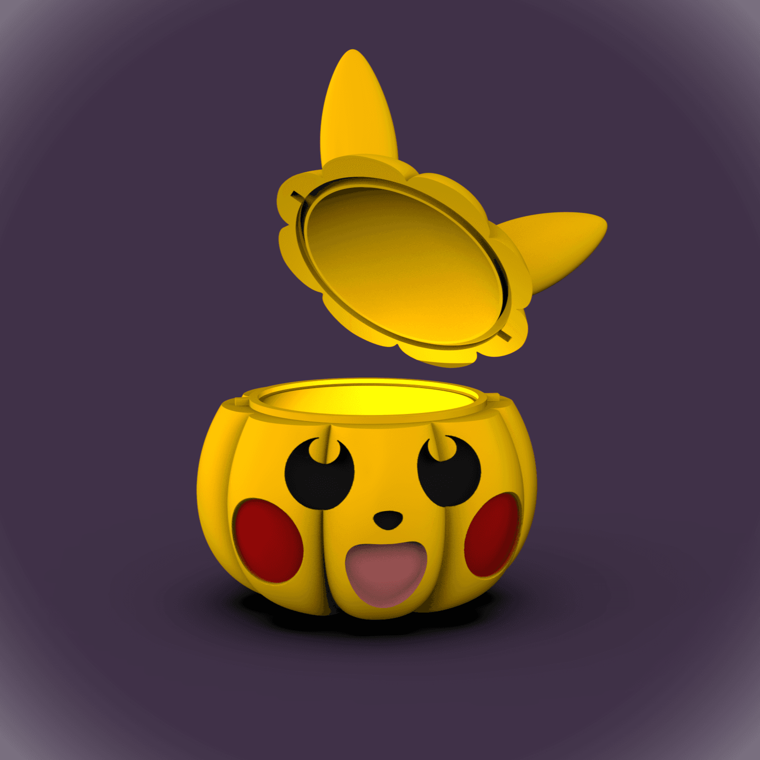 Pika Pumpkin Bowl/Lid (+Bambu 3mf Files) 3d model