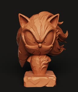 Sonic vs Shadow Split Bust | Hedgehog Rivalry Statue | Sega Fan Art 3D Print 3d model
