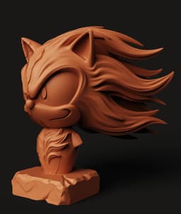 Sonic vs Shadow Split Bust | Hedgehog Rivalry Statue | Sega Fan Art 3D Print 3d model