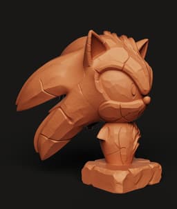 Sonic vs Shadow Split Bust | Hedgehog Rivalry Statue | Sega Fan Art 3D Print 3d model