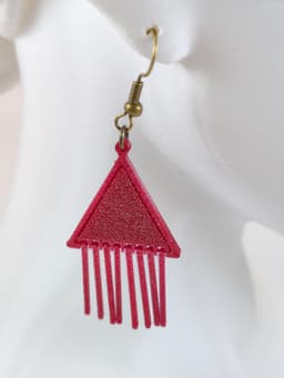 3D Printable Earring - Triangle Trickle Line 3d model