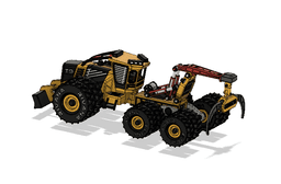 Yellow Log Skidder-All Dual Wheels 3d model