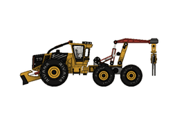 Yellow Log Skidder-All Dual Wheels 3d model