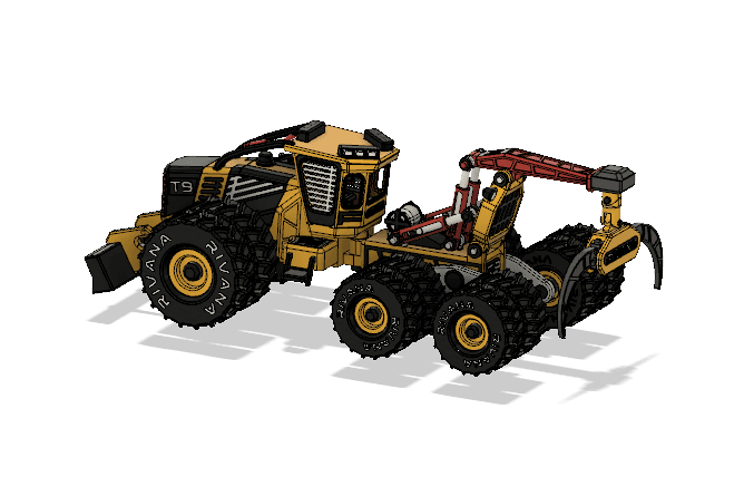 Yellow Log Skidder-All Dual Wheels 3d model