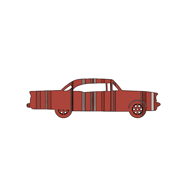 Bel Air Sport Coupe 57 3D Car Flip Art Desk Display 3d model
