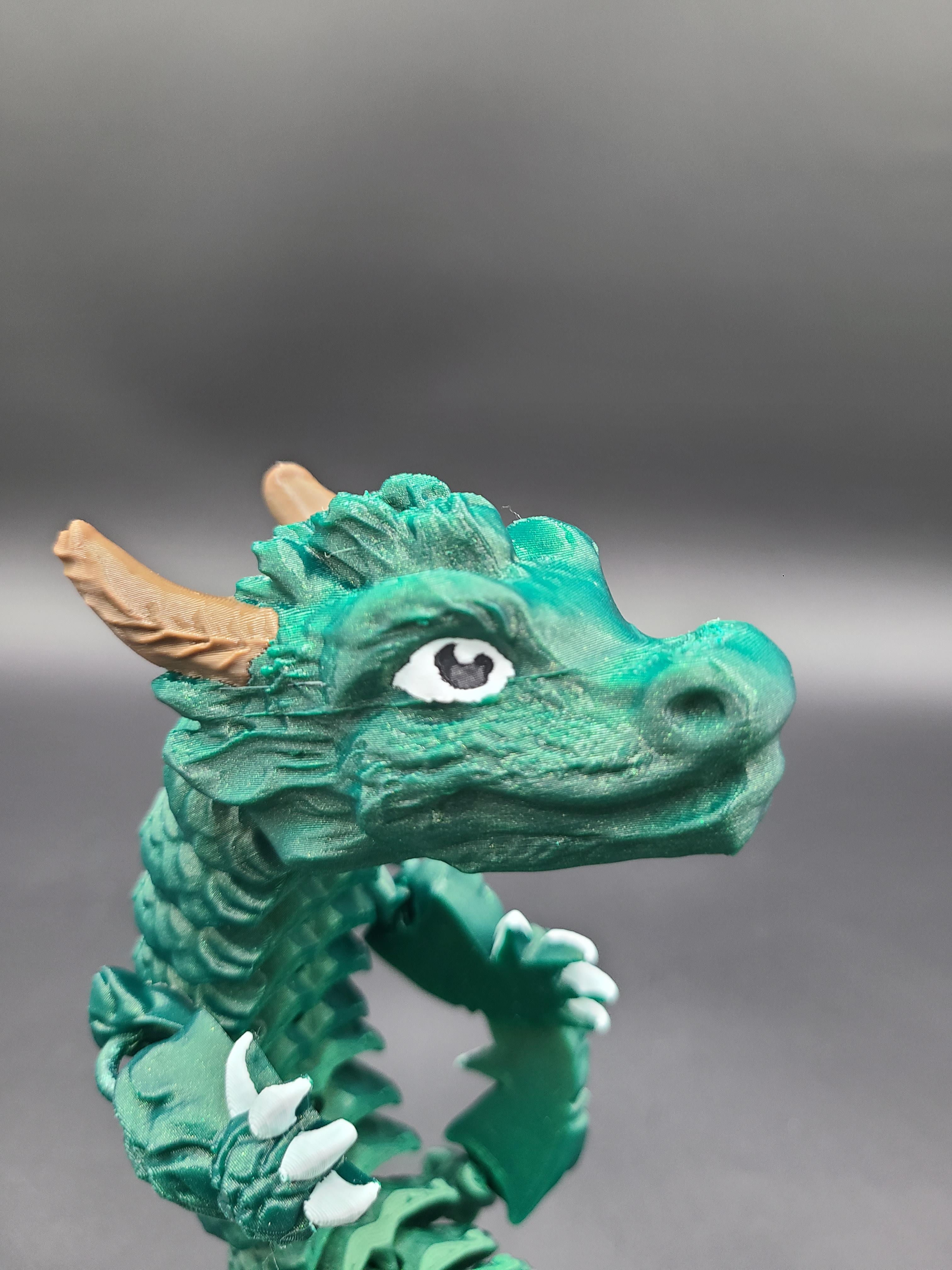 Chip, Wood Dragon - Articulated Dragon Snap-Flex Fidget (Medium Tightness Joints) 3d model