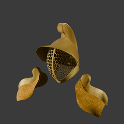 Gladiator Helmet & Pauldrons Fantasy Armor Set 3d model