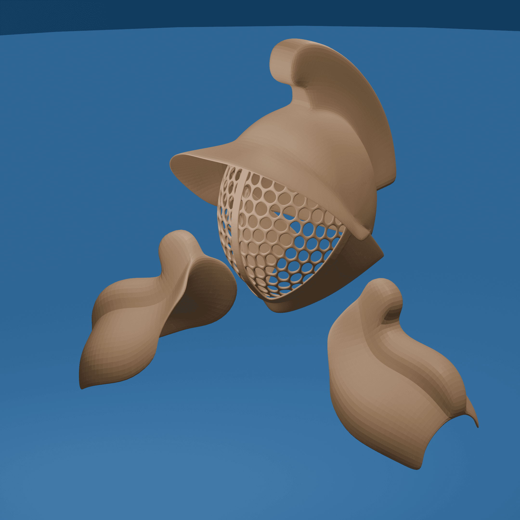 Gladiator Helmet & Pauldrons Fantasy Armor Set 3d model