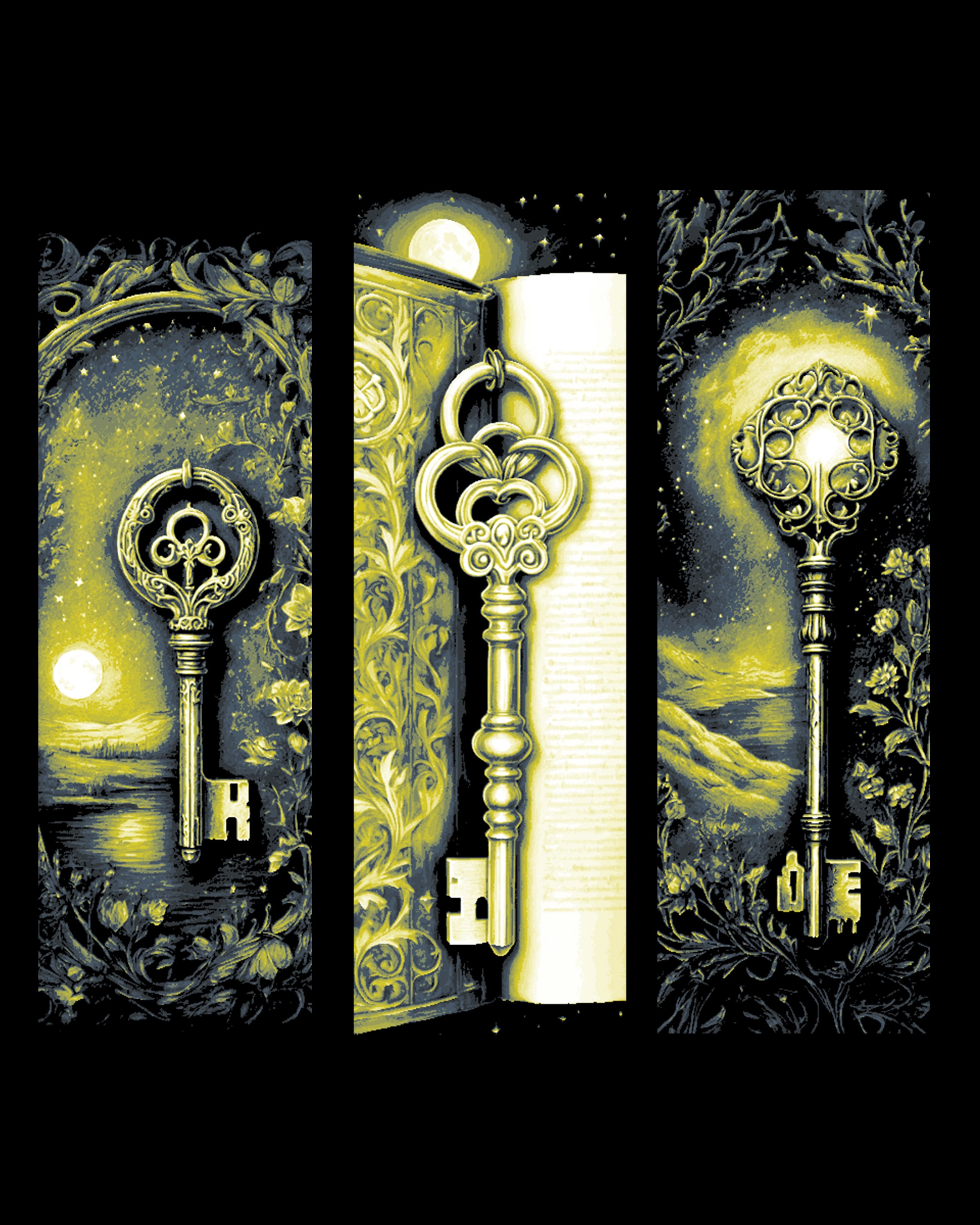 A key can open many things including fantasy and other worlds - set of Bookmarks 3d model