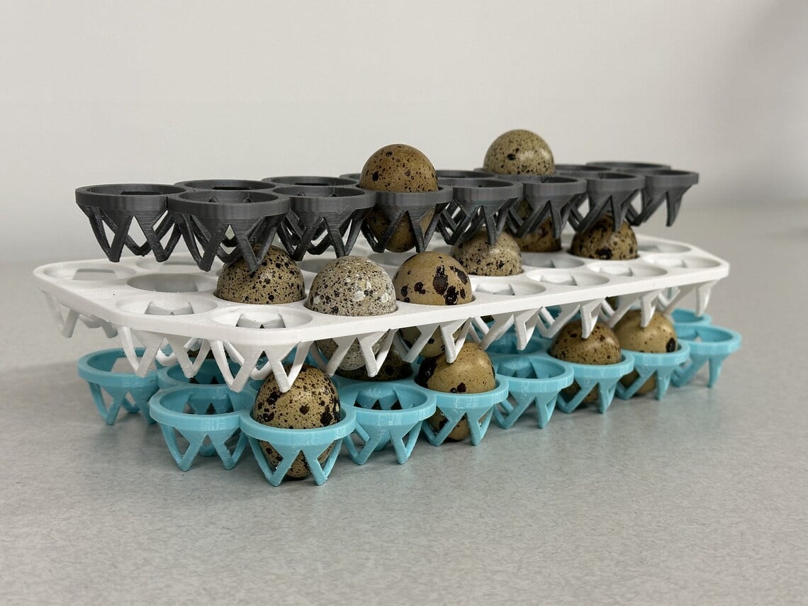 STACKABLE COTURNIX QUAIL EGG TRAY (LARGE) 3d model