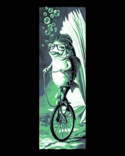 Funky Fish traveling the town on unicycles - Set of Bookmarks 3d model