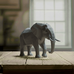 Majestic Low Poly Elephant - Geometric Safari Sculpture 3d model