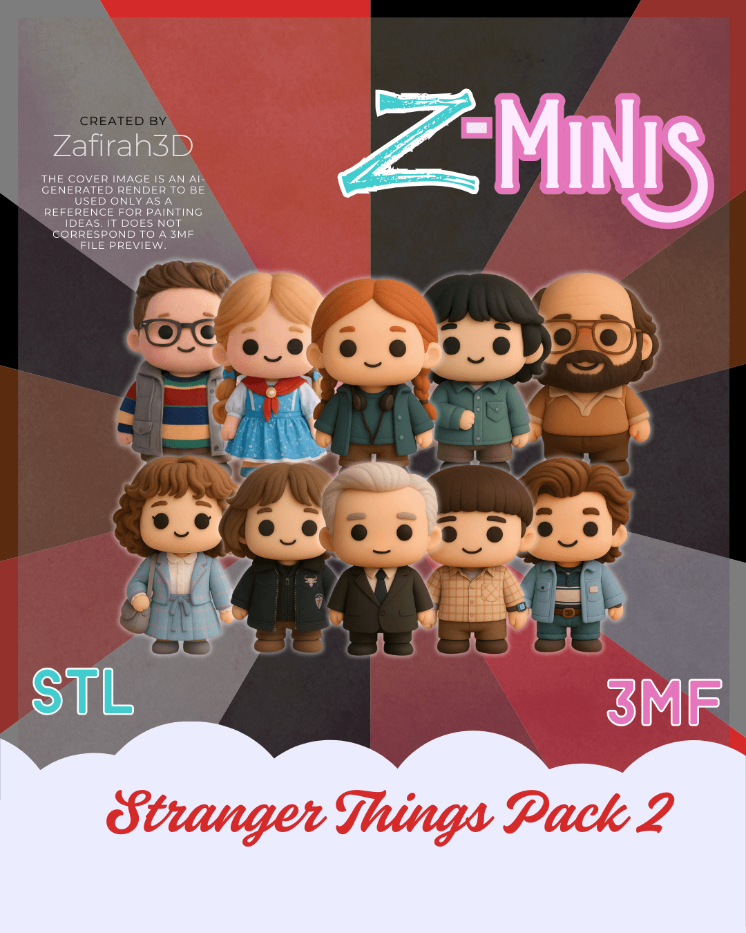 STRANGER THINGS PACK 2 Z-MINIS 3d model