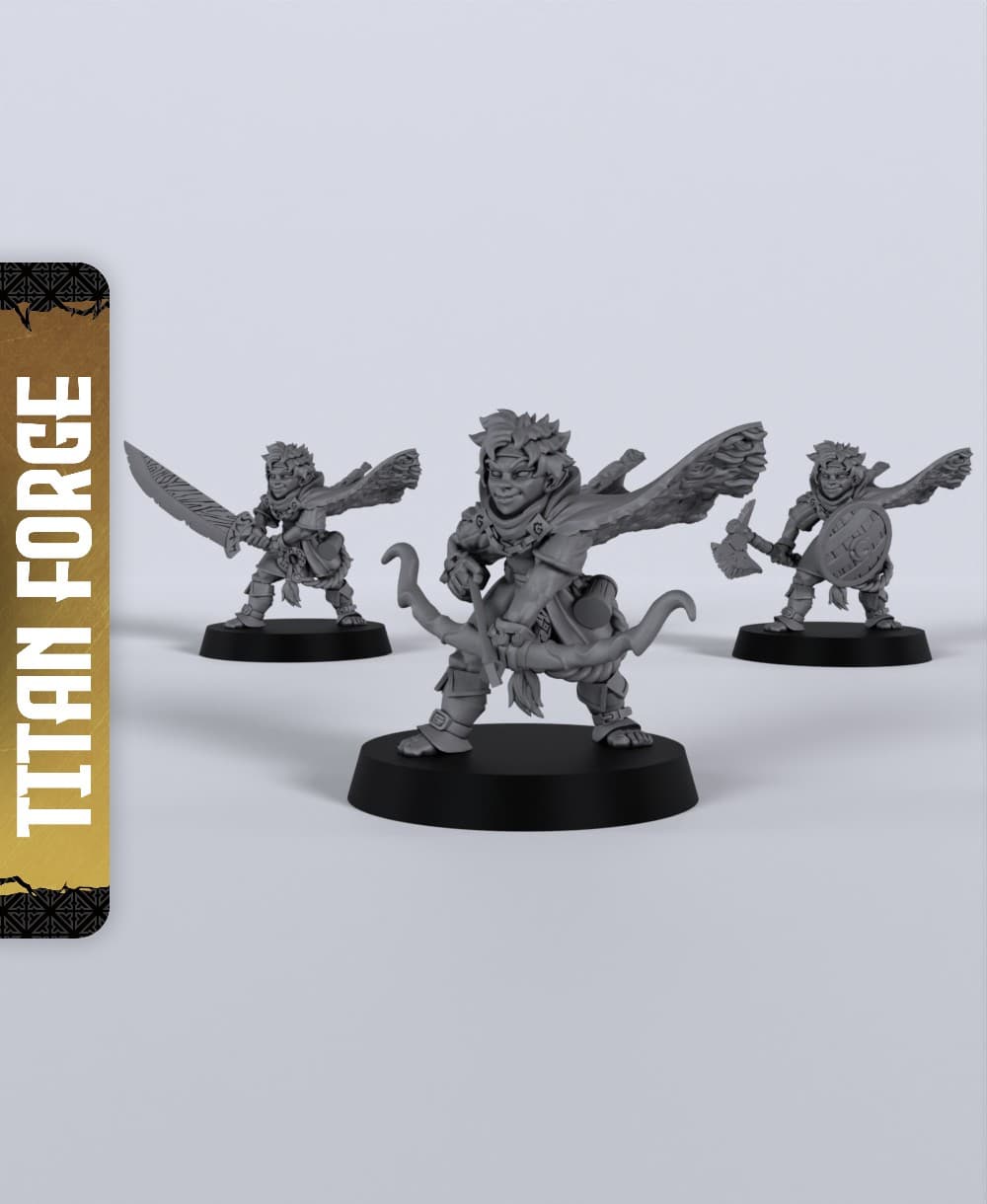 Halfling Male Fighter - With Free Dragon - 5e DnD Inspired for RPG and Wargamers 3d model