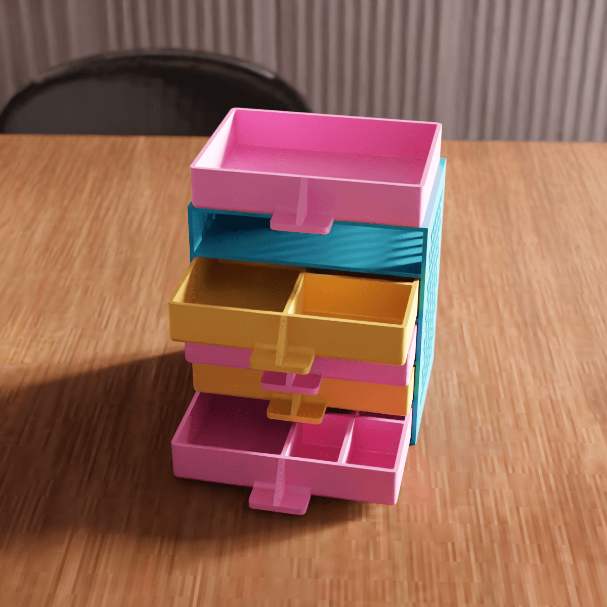 Modular Desktop Mini Drawer Organizer Unit 3d model