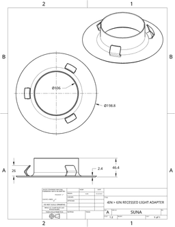 4" to 6" Recessed Light Adapter 3d model