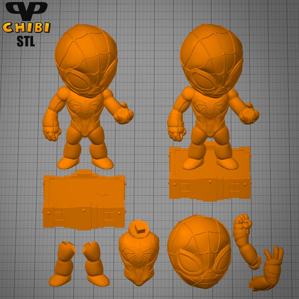 Spider-Man 2 PS5 Chibi STL for 3D Printing ChibiSTL 3DXM 3d model