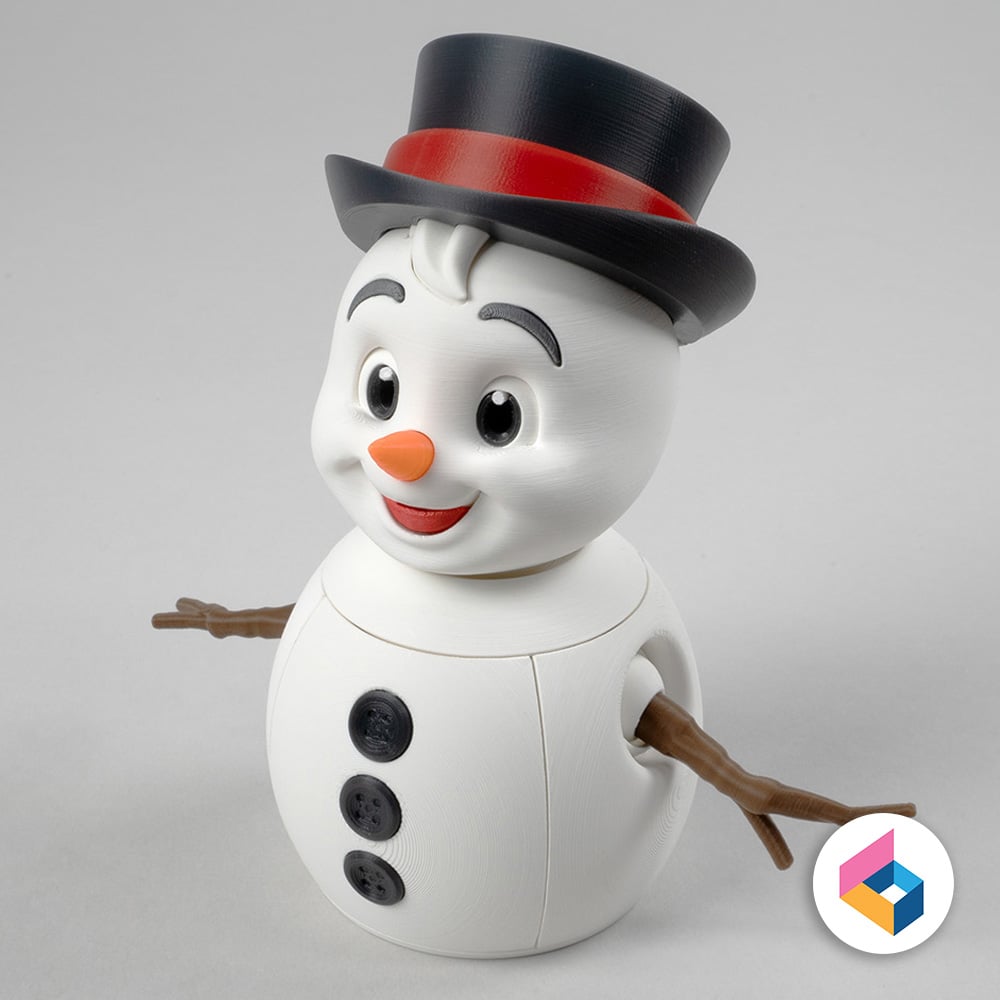 First Snow Baby (Foldable Snowman V2) 3d model