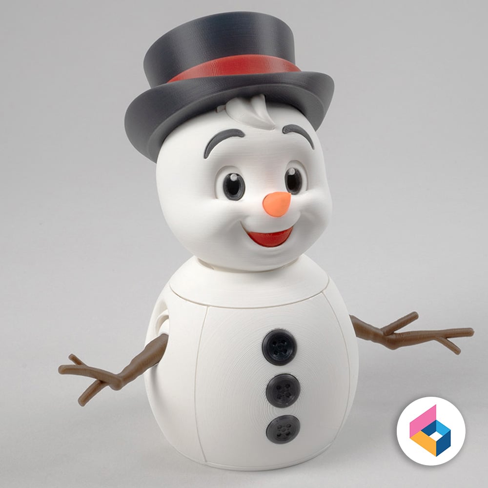 First Snow Baby (Foldable Snowman V2) 3d model