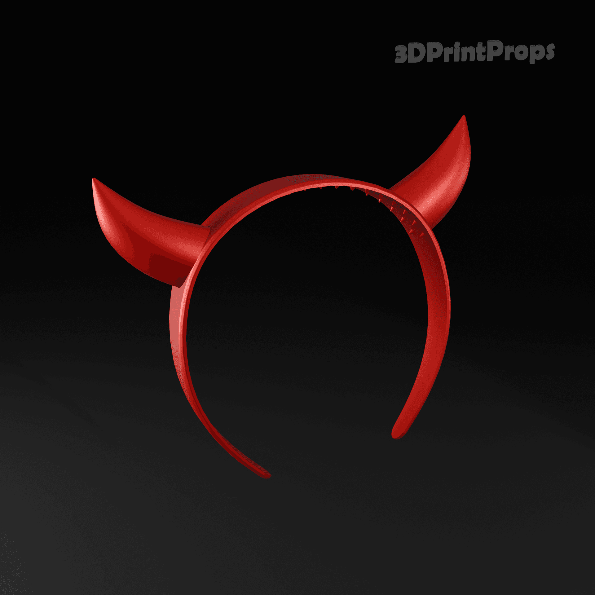 Red Devil Horns on a Headband 3d model