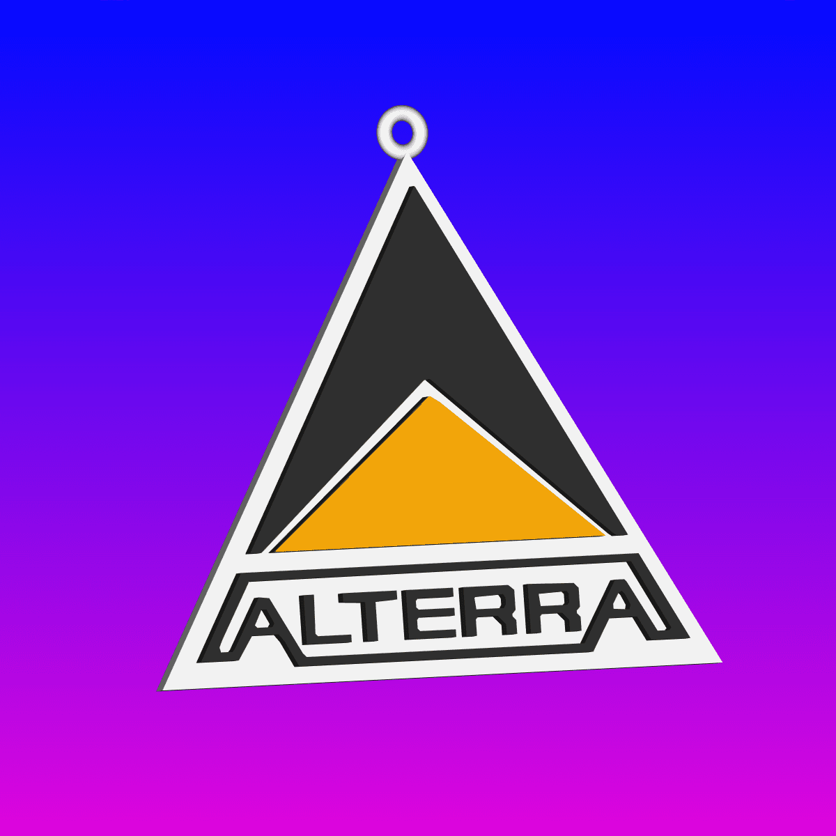 Subnautica Alterra key chain, earring, dogtag, jewlery 3d model