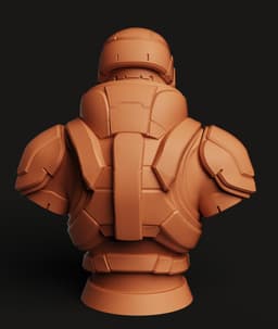Cyberpunk Armor Bust | Futuristic Soldier Statue | High-Tech Warrior 3D Model 3d model