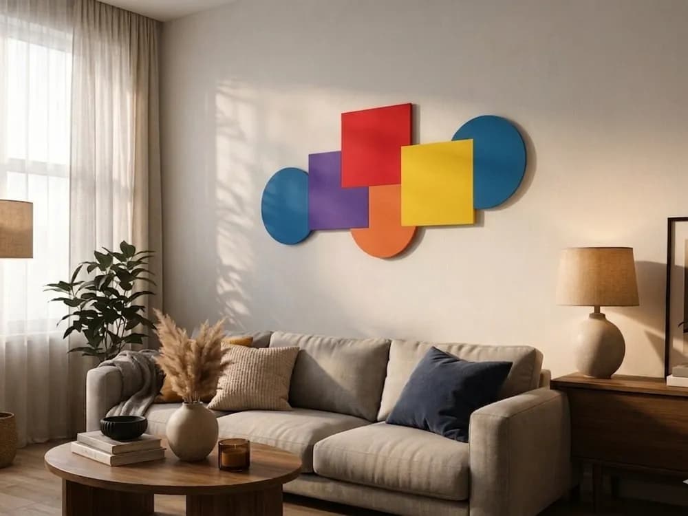 Chromatic Balance – Geometric Wall Panel 80-160cm 3d model