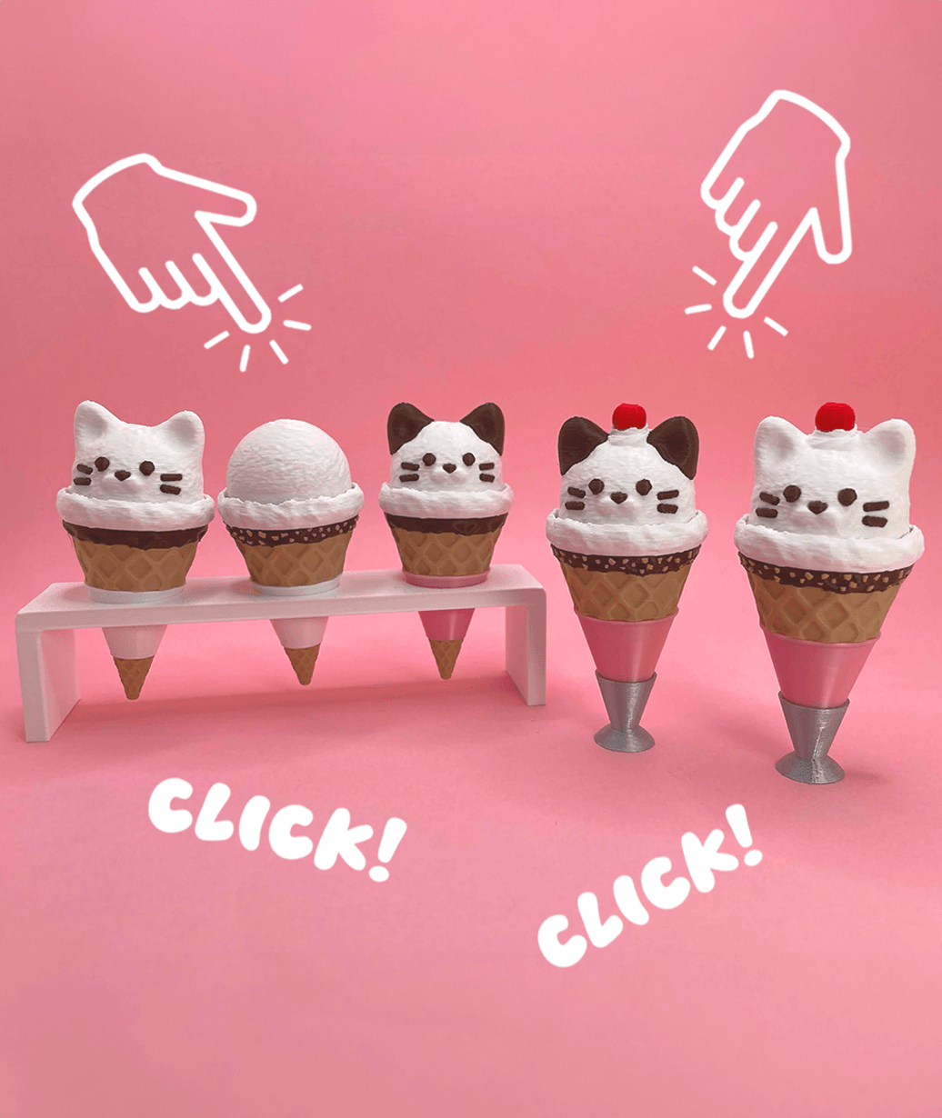 Waffle Cone Ice Cream Clickers! 3d model