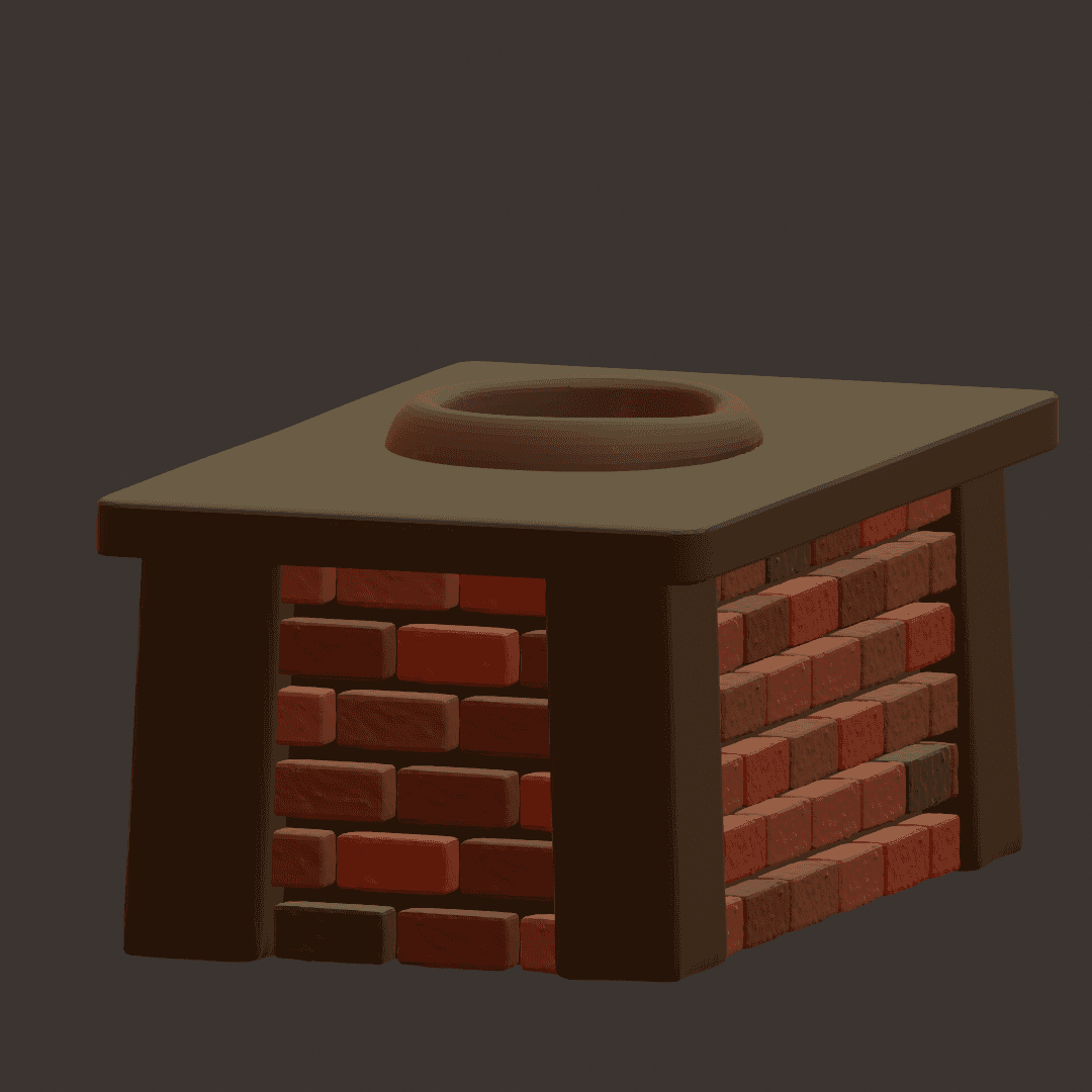 Brick oven + log fire 3d model