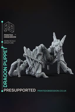 Dragon Puppet - Puppet masters apprentice - PRESUPPORTED - Illustrated and Stats - 32mm scale 3d model