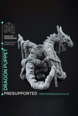 Dragon Puppet - Puppet masters apprentice - PRESUPPORTED - Illustrated and Stats - 32mm scale 3d model