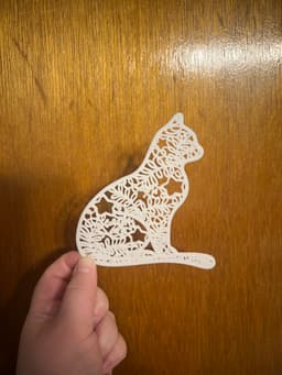 Stars & Leaves Cat silhouette wall art 3d model