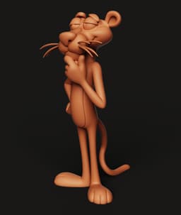 Pink Panther Figure STL | Classic Cartoon 3D Print | Retro Model 3d model