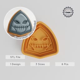 Skull Shape Cutter & Stamp Set, Perfect for Cookies & Fondant, Halloween Decor, 3 Sizes, 6-Piece Horror Collection PRODUCT_979 3d model