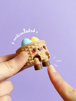 Cute Articulated & Clicker Easter Egg Basket | No AMS | Print-in-place | Support-free 3d model