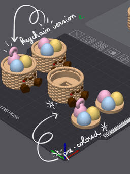 Cute Articulated & Clicker Easter Egg Basket | No AMS | Print-in-place | Support-free 3d model
