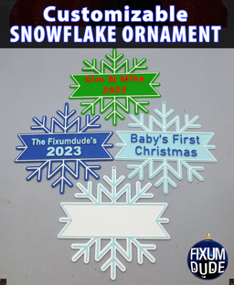 Customizable Snowflake Ornament 3d model